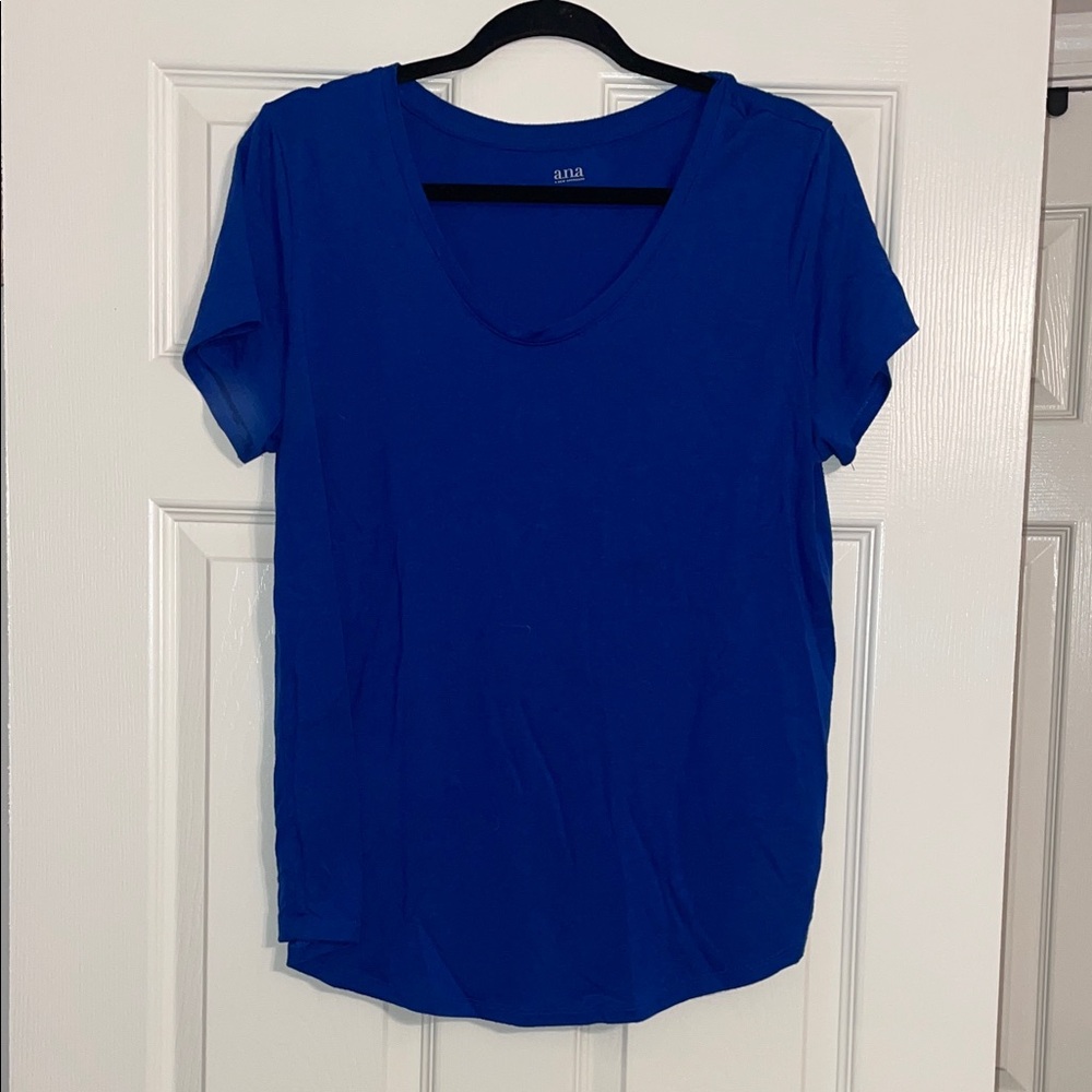 a.n.a Scoop Neck Short Sleeve Tee - Blue